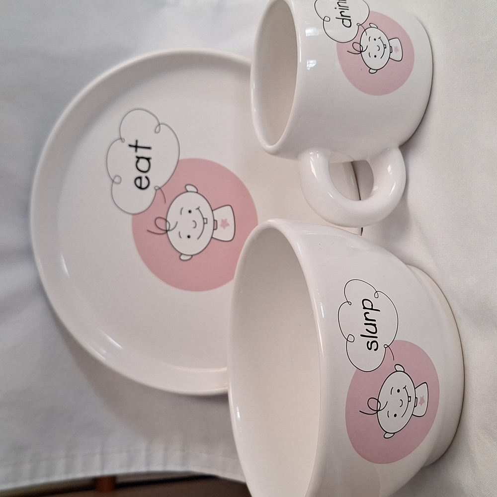 #ACN Collectible set of sugar booger by O.R.E. toddlers dish set